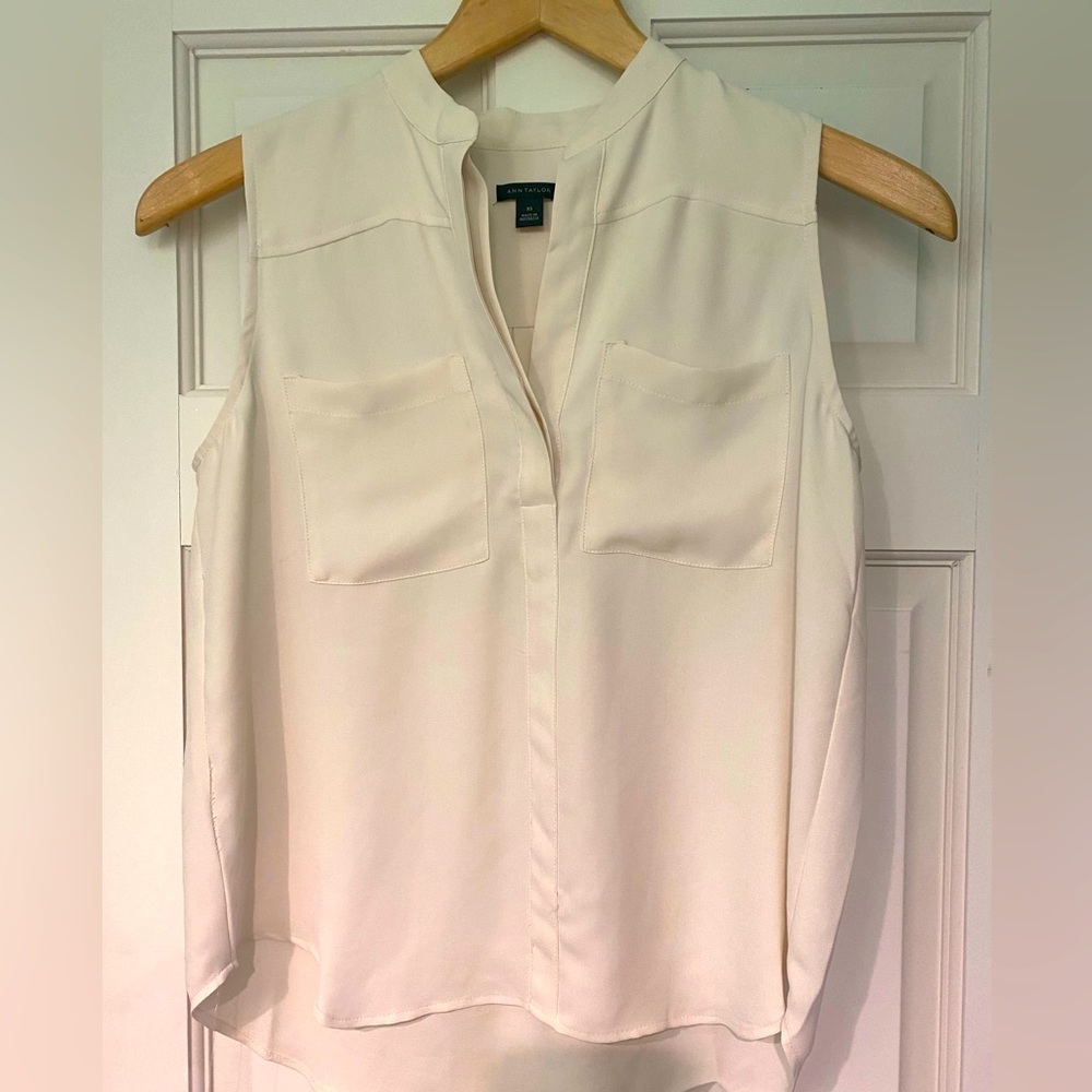 Ann Taylor off-white blouse